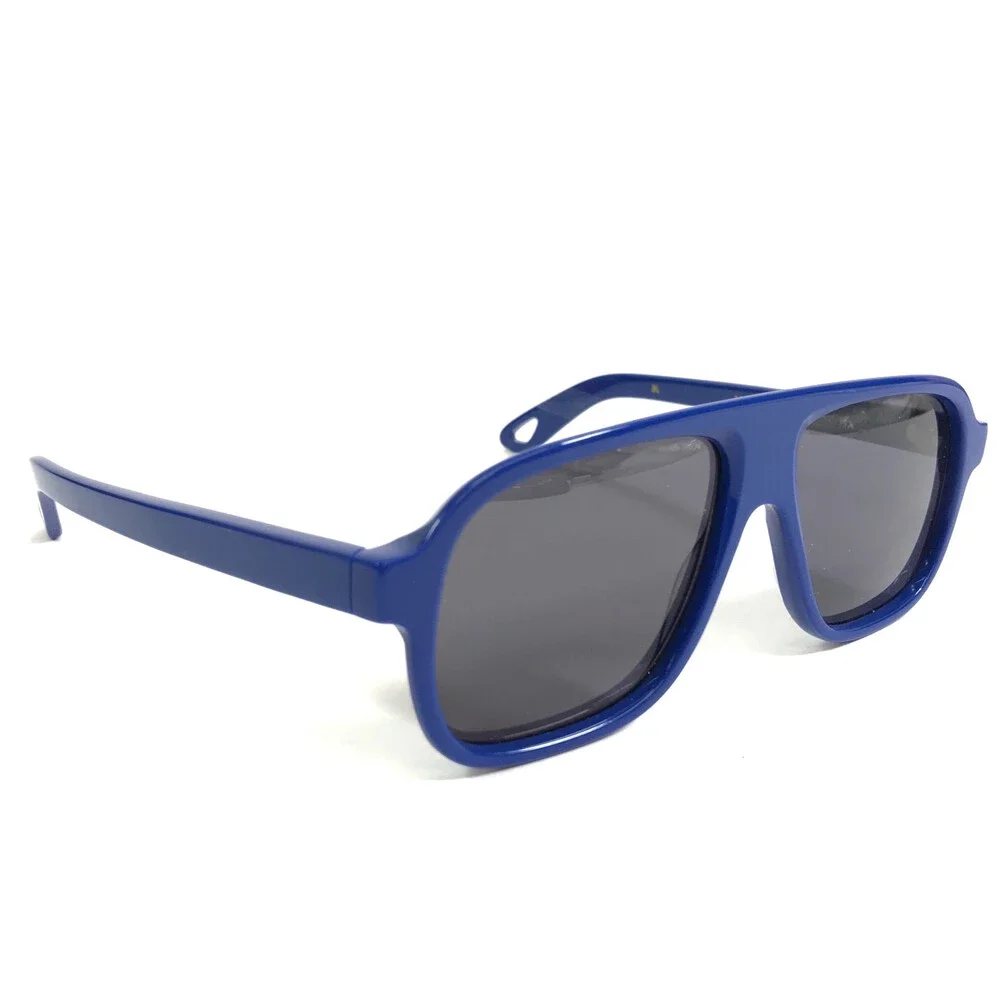 Alfred Kerbs Sunglasses LUCIO BL Shiny Blue Aviator Frames with Dark Gray Lenses